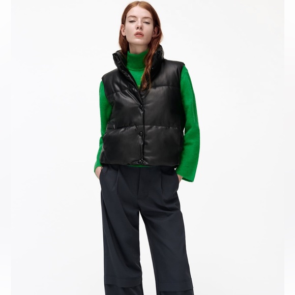 Zara Jackets & Blazers - Zara Faux Leather Puffer Vest